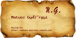 Matusz Györgyi névjegykártya